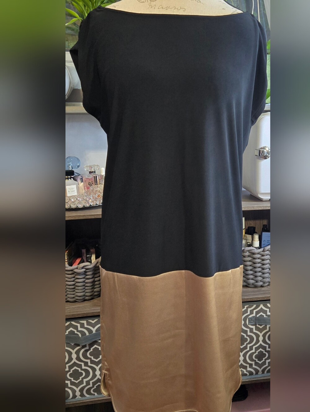 The Limited Black and Gold Block Dress